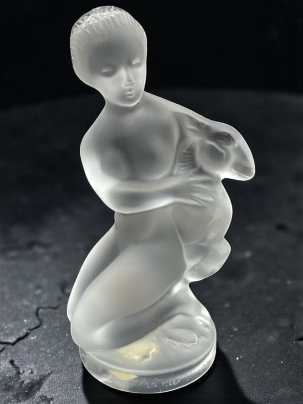 Lalique France Diana Huntress Crystal Figurine-Art Deco-Mythology-Goddess-Statue